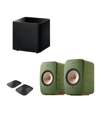 KEF Bundle Deal: LSX II + KUBE 8 MIE Subwoofer + P1 Desk Stands